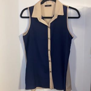 Navy collared blouse